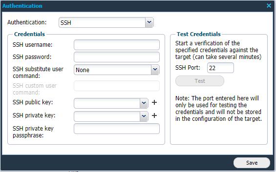 Set Target Authentication