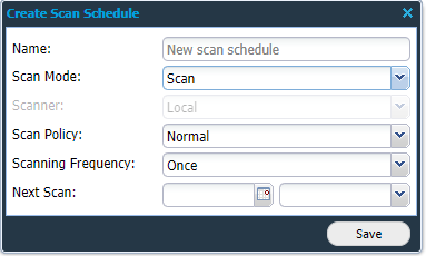 Create Scan Schedule