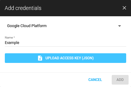Add GCP Credentials