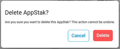 Delete Appstak