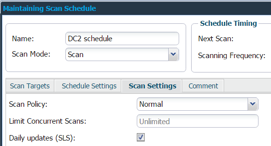 Maintaining Scan Schedule