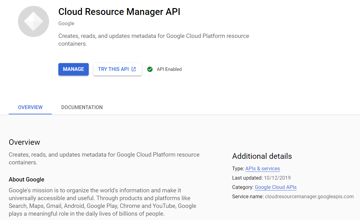 Cloud Resource Manager API