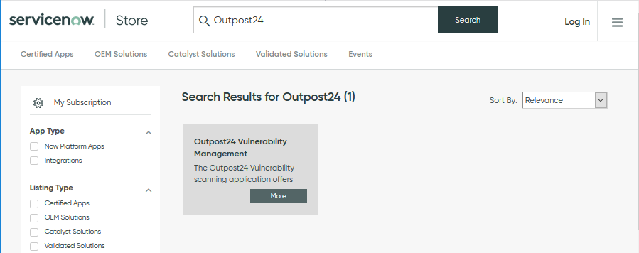 ServiceNow -  Outpost24 Vulnerability Management.