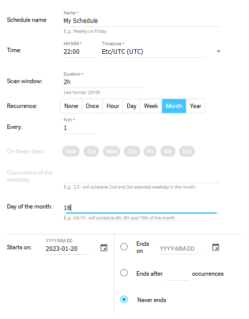 Example Schedule 5