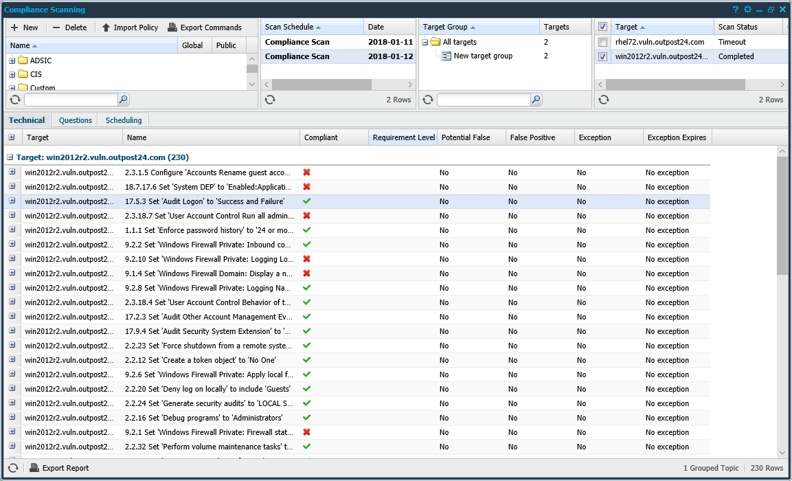 The Compliance Scanning Interface