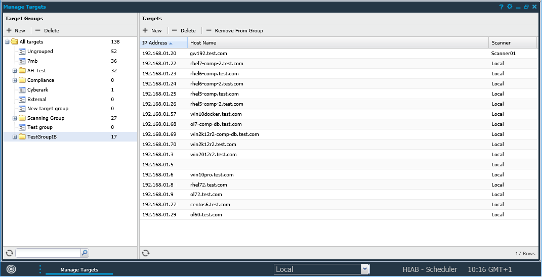 Manage Targets