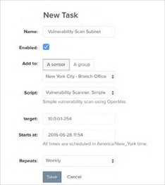 New Vulnerability Scan Task