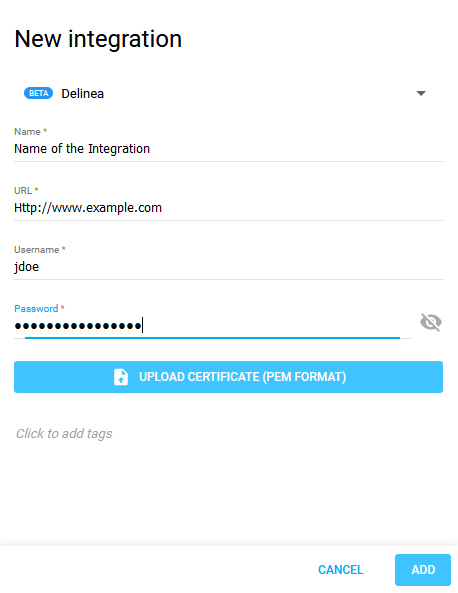 Portal_Integration_Delinea_Add_Integration.png