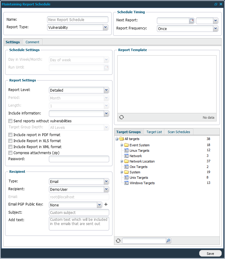 Maintaining Report Schedule