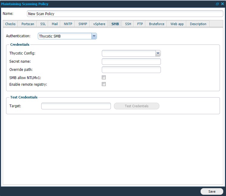 Maintaining Scanning Policy - Thycotic SMB