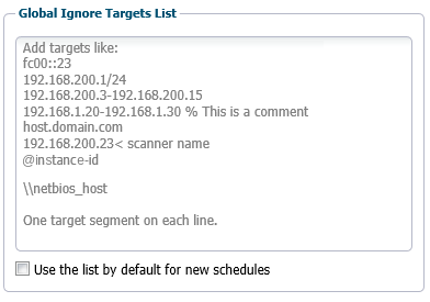 Global Ignore Target List