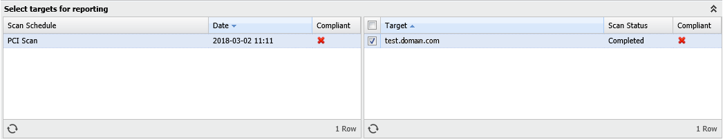 Select Targets for Report