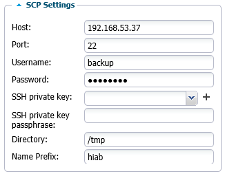 SCP settings