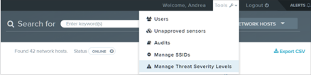 Manage Threat Severity Levels
