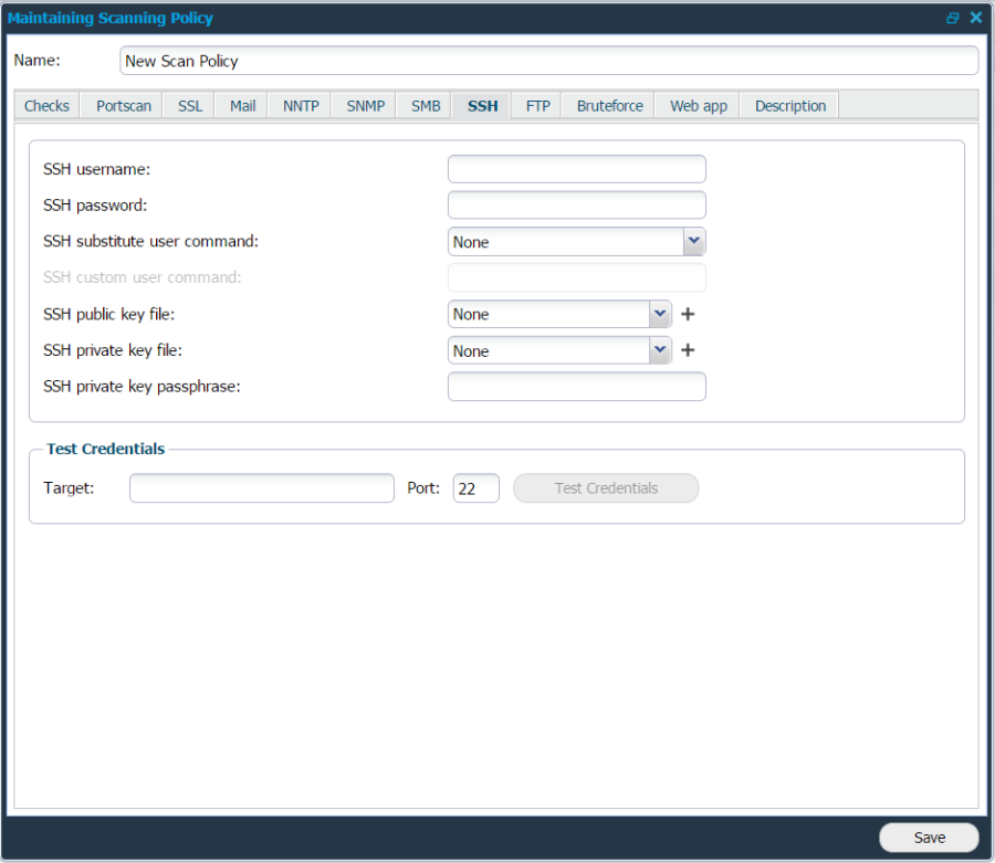 Maintaining Scanning Policy SSH