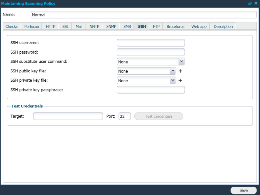 Maintaining Scanning Policy SSH