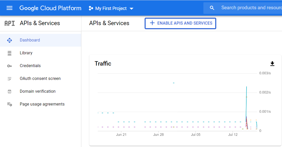 Enable APIs and services