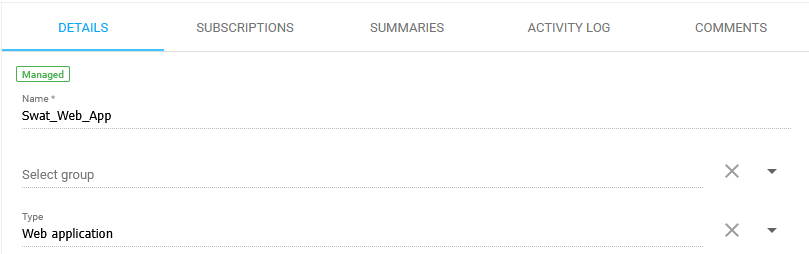 Asset Groups Details Tab