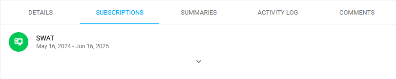 Asset Group Subscription Tab