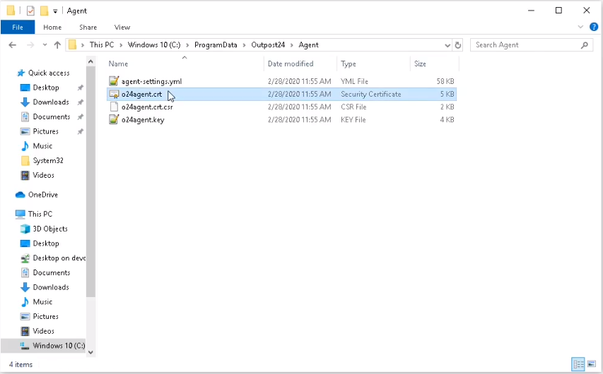 o24agent.crt certificate