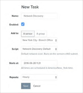 Network Discovery - New Task