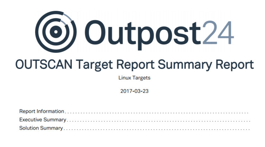 Target Report Summary Report
