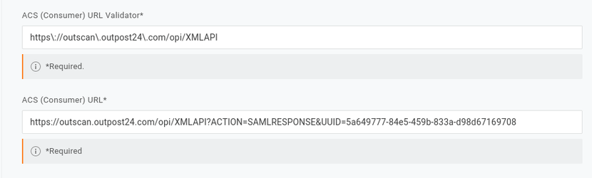 One Login application details example