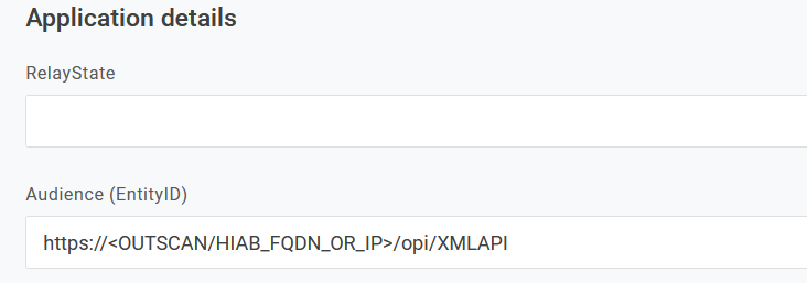 One Login application details