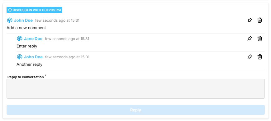 Discussion with Team Indicated