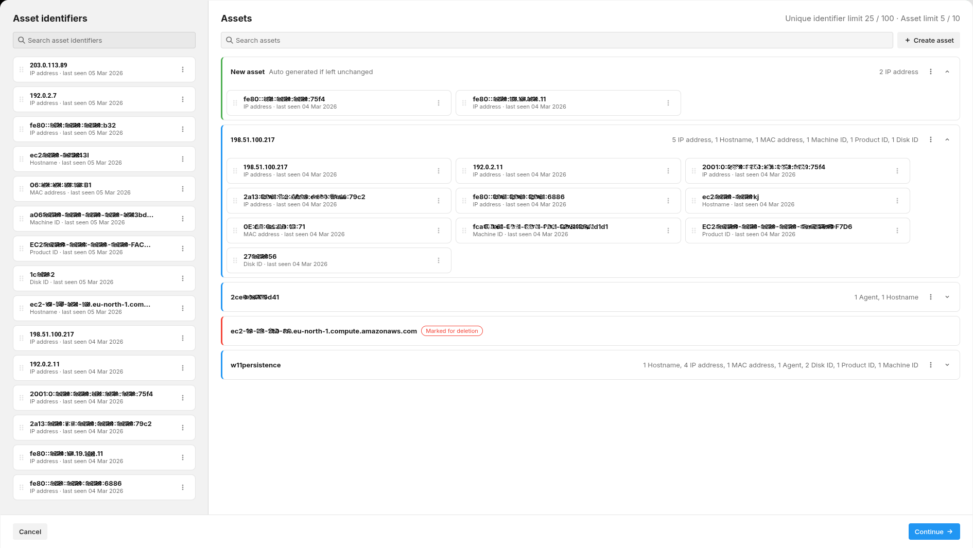 Recompose Assets Rearrange Identifiers