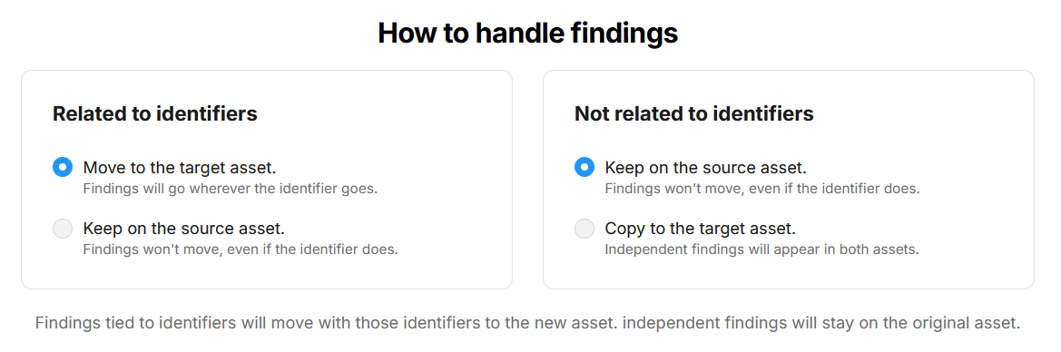 Recompose Assets How To Handle Findings