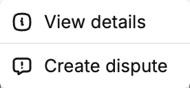 Create dispute context menu
