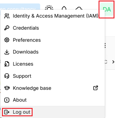 Portal Context Menu Logout