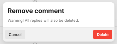 Deleting a top discussion confirmation