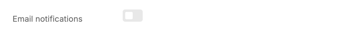Email notifications toggle in My Settings
